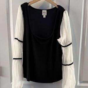 Maeve Anthropology black and white top